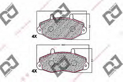 DJ PARTS bp1689 -  Комплект тормозных колодок, дисковый тормоз